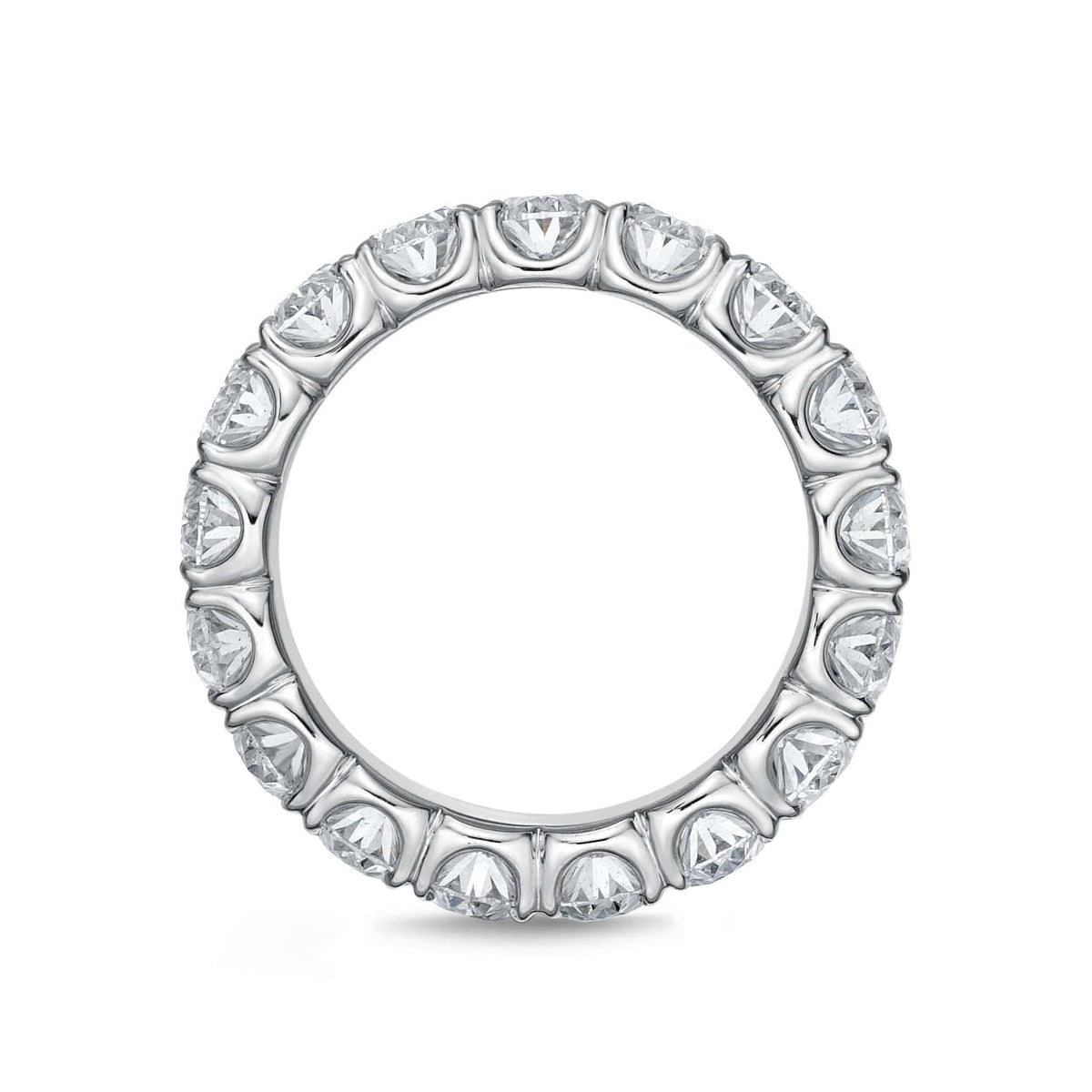 18K White Gold Prong Set Eternity Oval Diamond Band