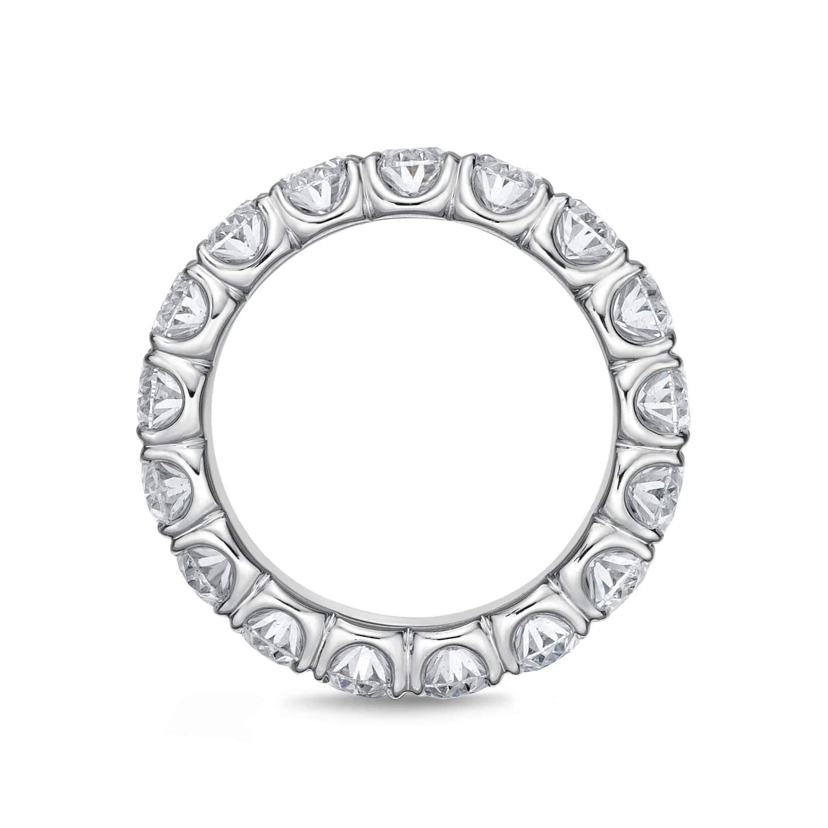 18K White Gold Prong Set Eternity Oval Diamond Band