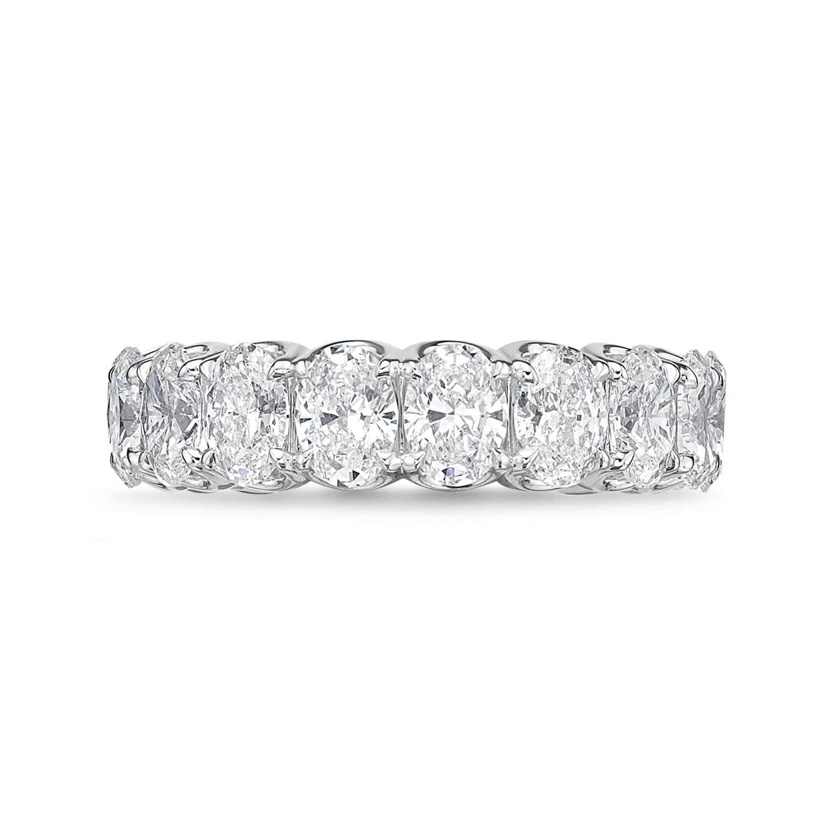 18K White Gold Prong Set Eternity Oval Diamond Band