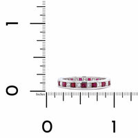 18K White Gold Channel Set Ruby and Diamond Band