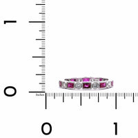 18K White Gold Ruby and Diamond Eternity Band
