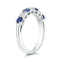 Platinum 7 Stone Alternating Sapphire and Diamond Band