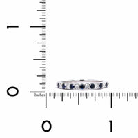 18K White Gold Shared Prong Sapphire and Diamond Eternity Band