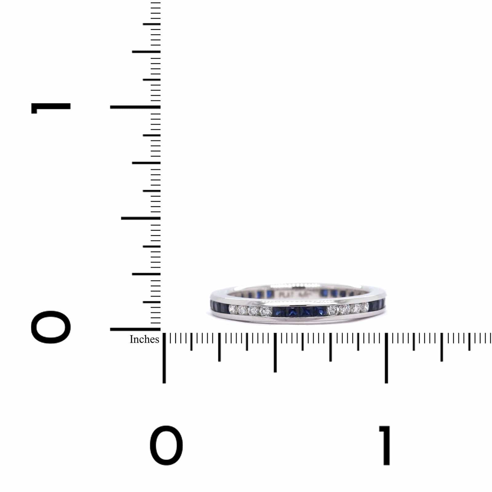 Platinum Channel Set Sapphire and Diamond Band