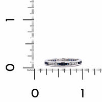 18K White Gold Channel Set Sapphire and Diamond Band
