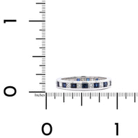 18K White Gold Channel Set Sapphire and Diamond Band