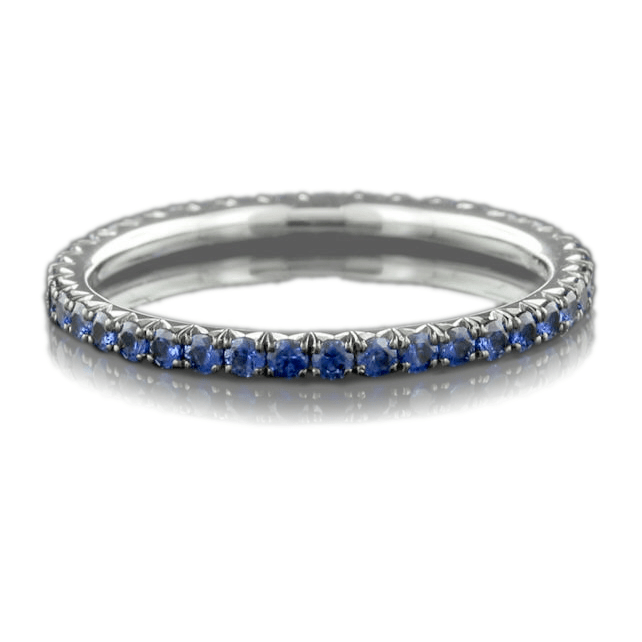 14K White Gold Sapphire Eternity Band