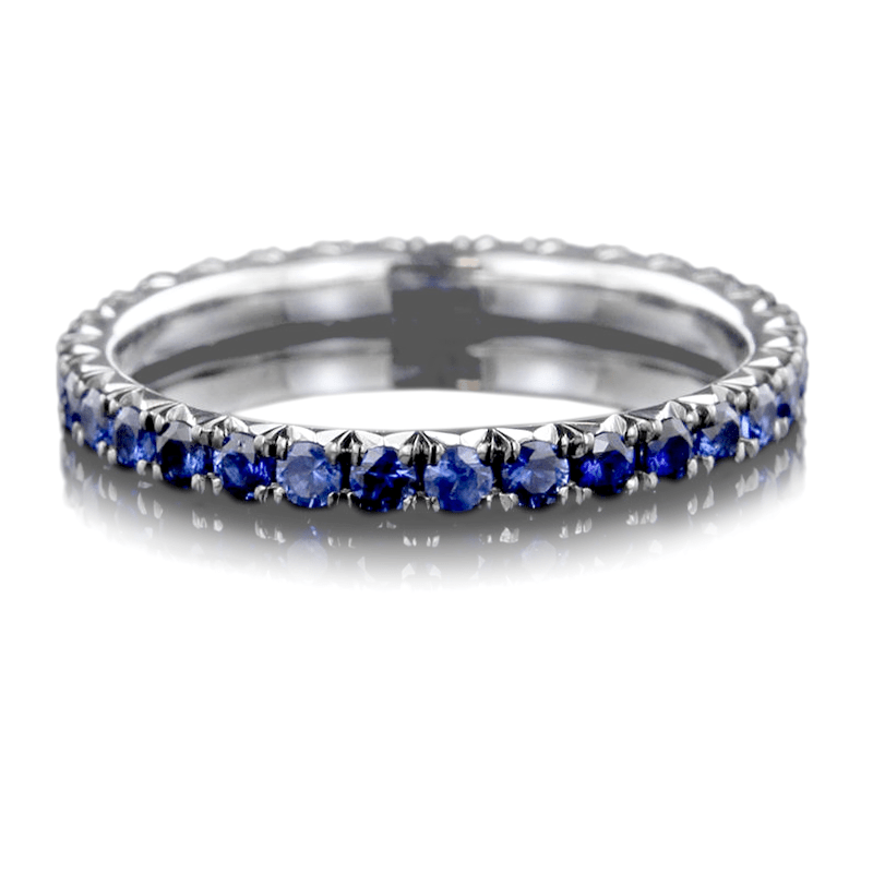 14K White Gold Sapphire Eternity Band