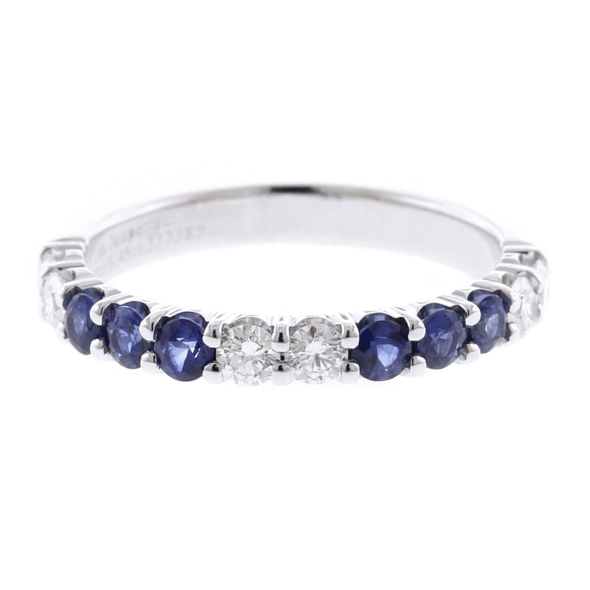 18K White Gold Diamond and Sapphire Band