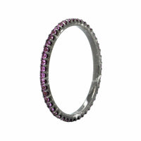 18K White Gold Pink Sapphire Black Rhodium Eternity Band