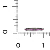 18K White Gold Pink Sapphire Black Rhodium Eternity Band