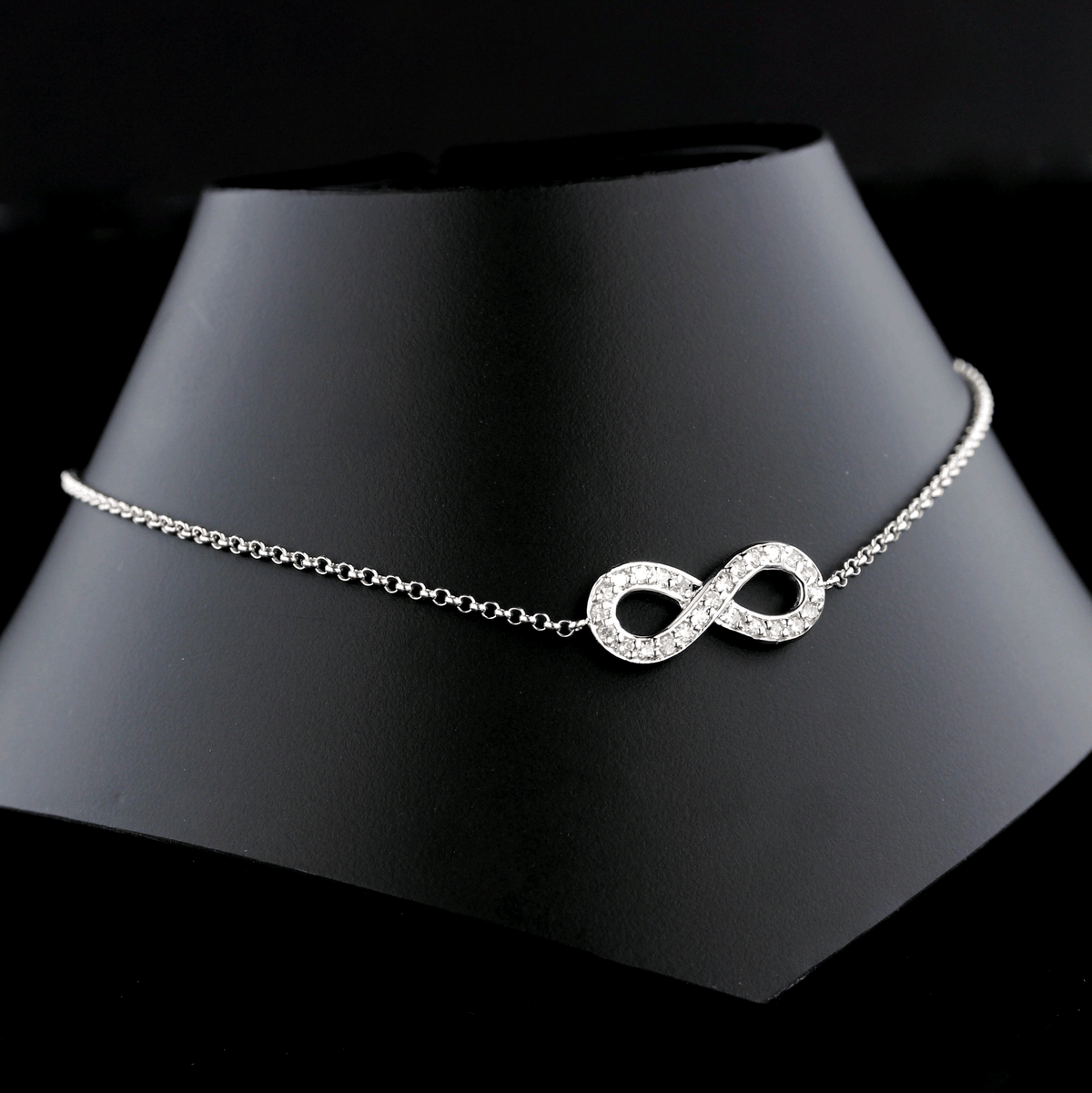 14K White Gold Infinity Symbol Bracelet
