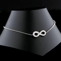 14K White Gold Infinity Symbol Bracelet