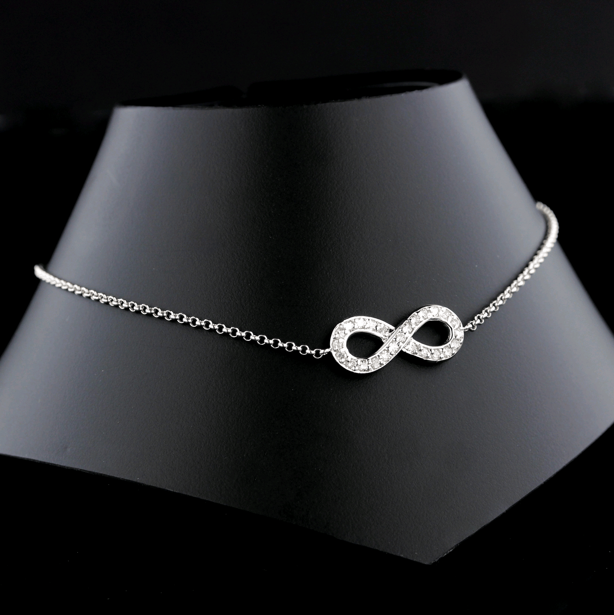 14K White Gold Infinity Symbol Bracelet