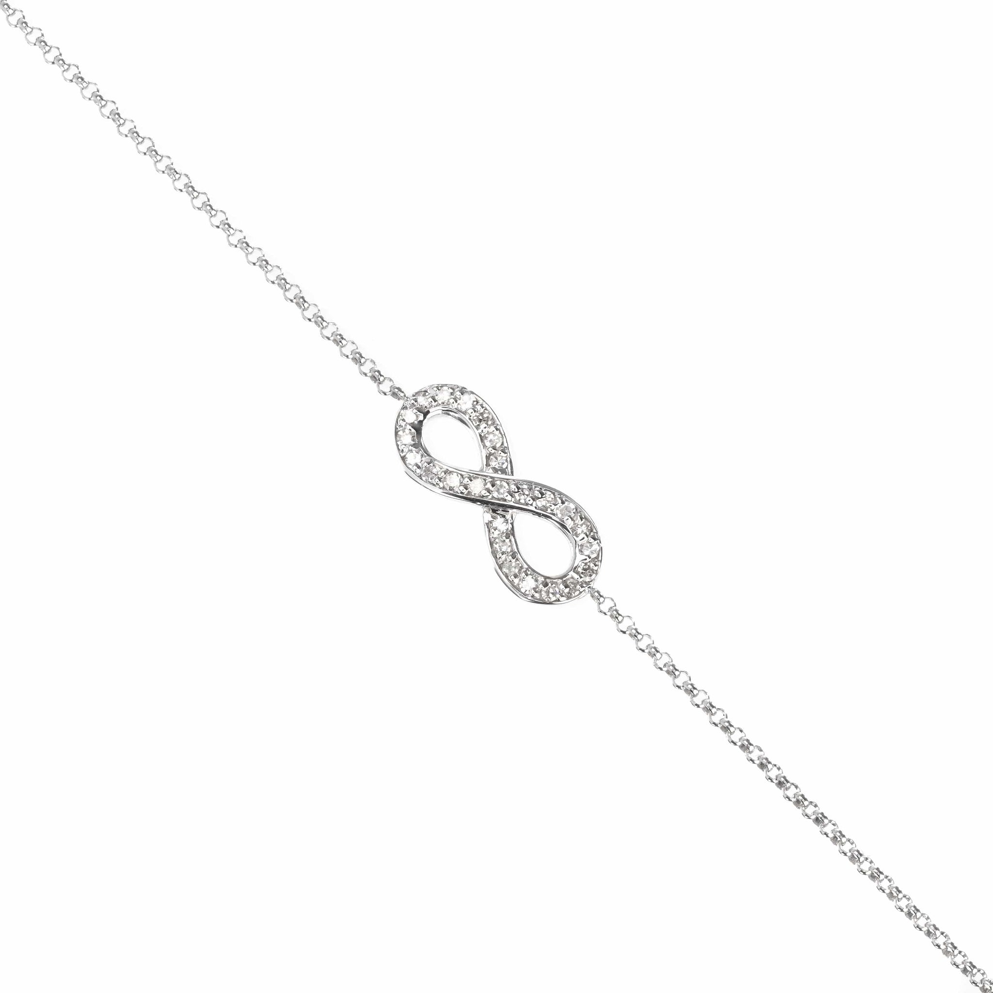 14K White Gold Infinity Symbol Bracelet
