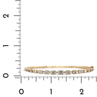14K Yellow Gold 4 Prong Diamond Bangle