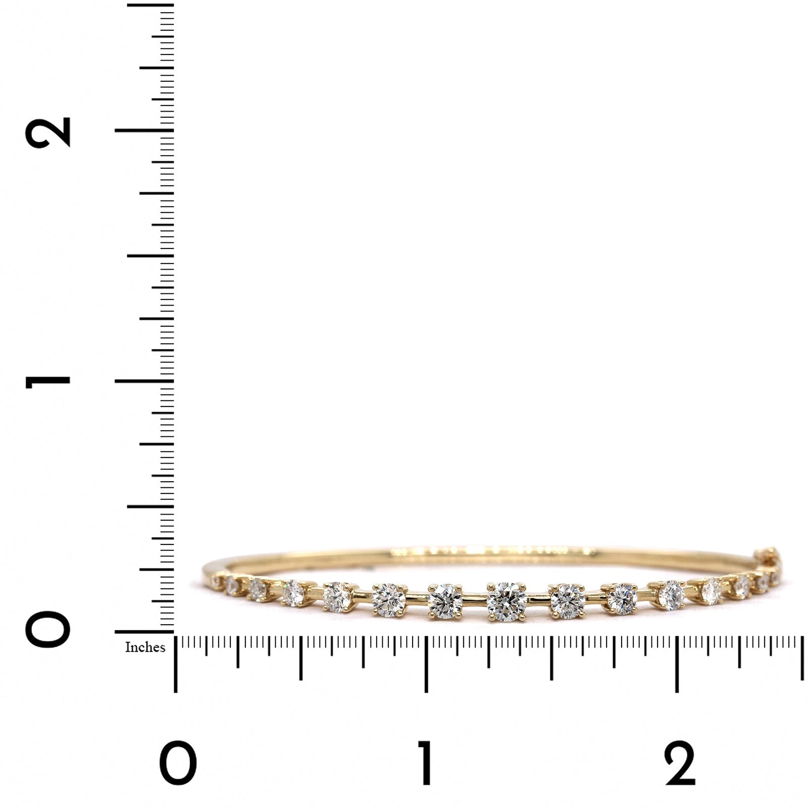 14K Yellow Gold 4 Prong Diamond Bangle