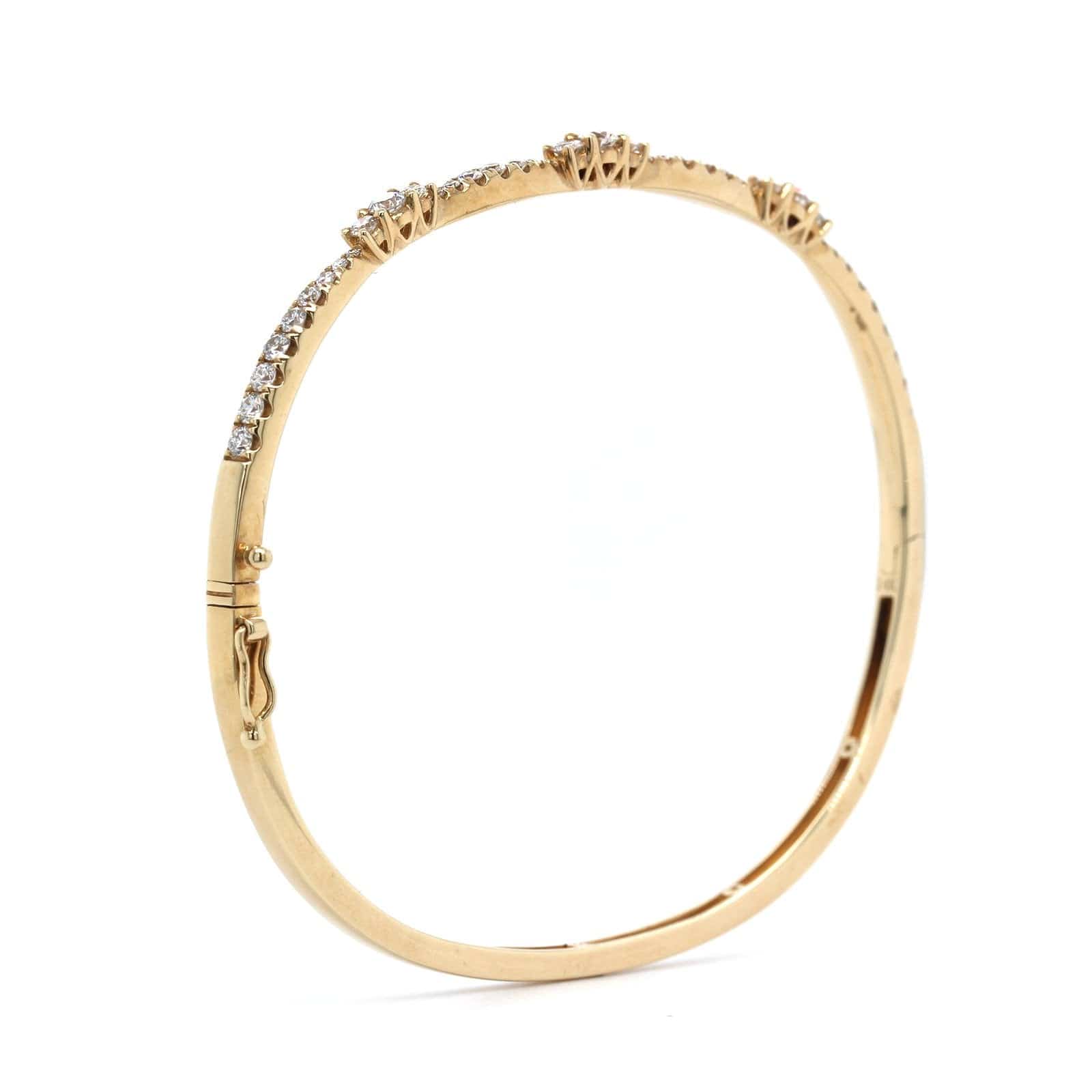 14K Yellow Gold Diamond Bangle