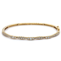 14K Yellow Gold Diamond Bangle
