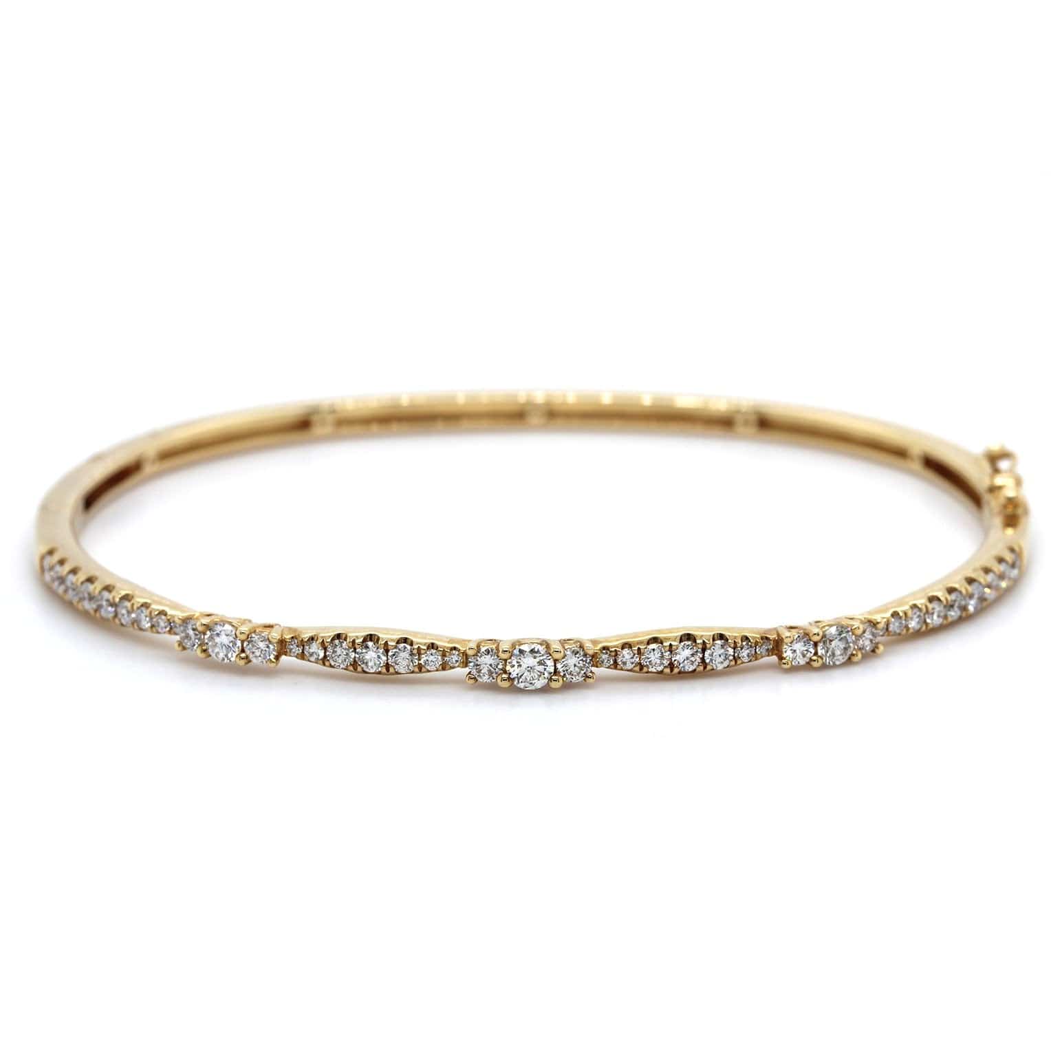 14K Yellow Gold Diamond Bangle