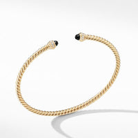 Cable Spira® Bracelet in 18K Gold with Black Onyx and Diamonds,