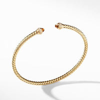 Cable Spira® Bracelet in 18K Gold with Madeira Citrine and Diamonds, 3mm
