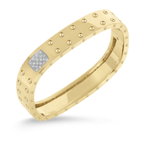 18K Yellow Gold Pois Moi Square Bangle