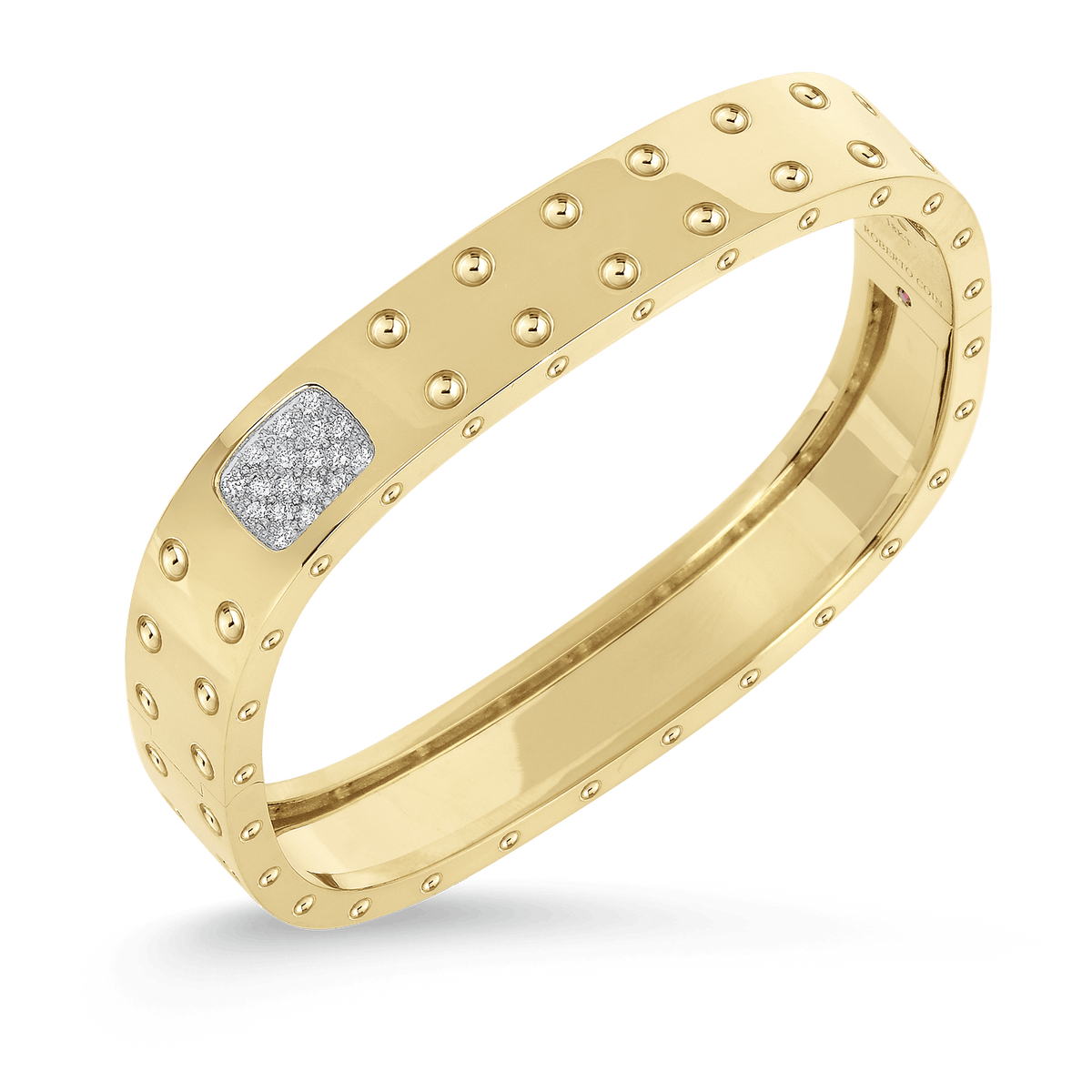 18K Yellow Gold Pois Moi Square Bangle