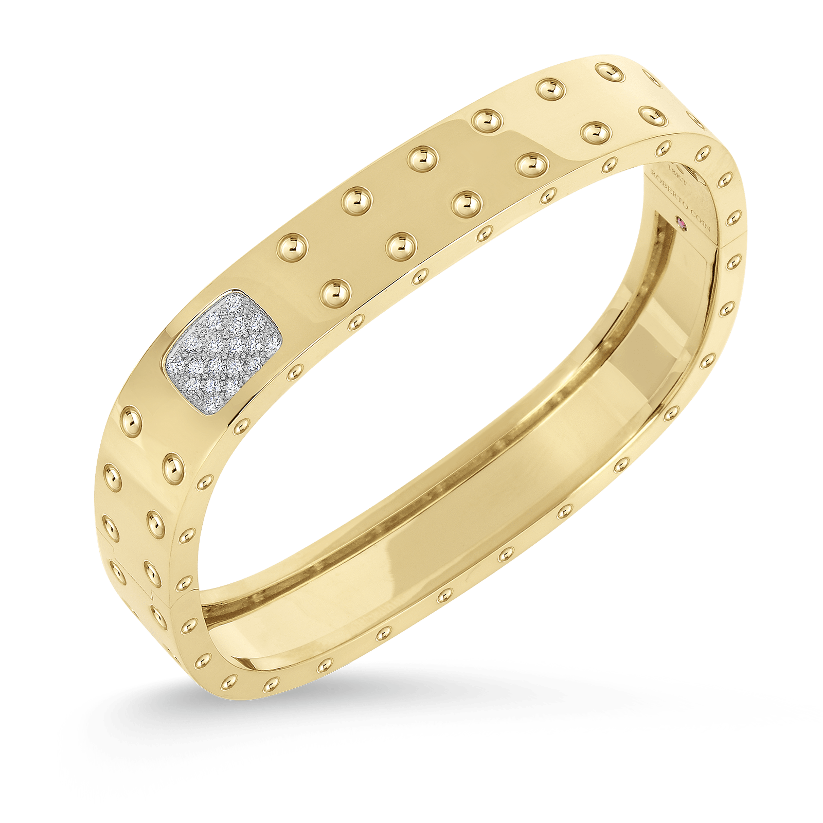 18K Yellow Gold Pois Moi Square Bangle