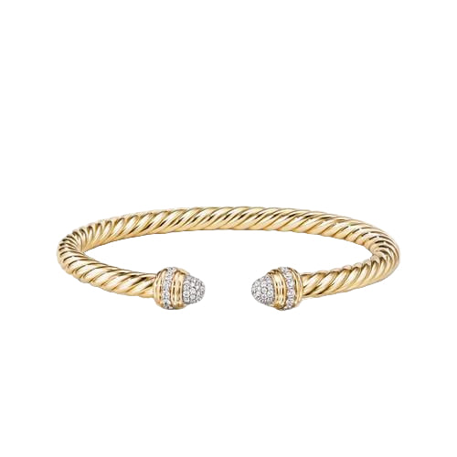 Cable Bracelet in 18K Yellow with Diamonds