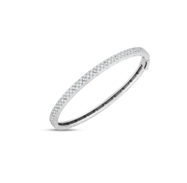 18K White Gold Symphony Diamond Bangle Bracelet