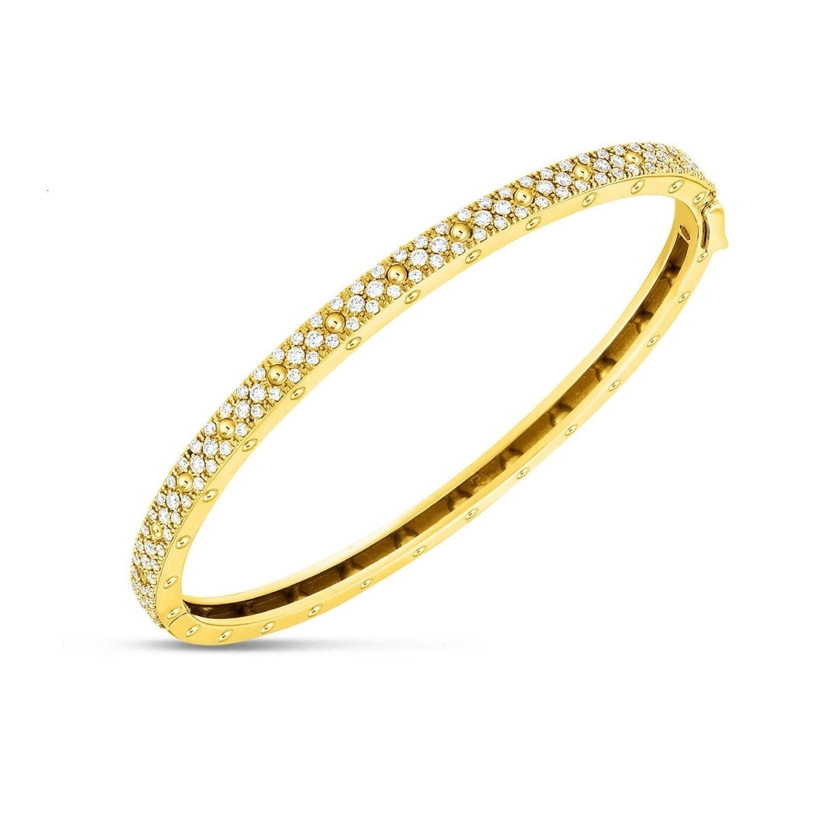 18K Yellow Gold Symphony Diamond Bangle Bracelet