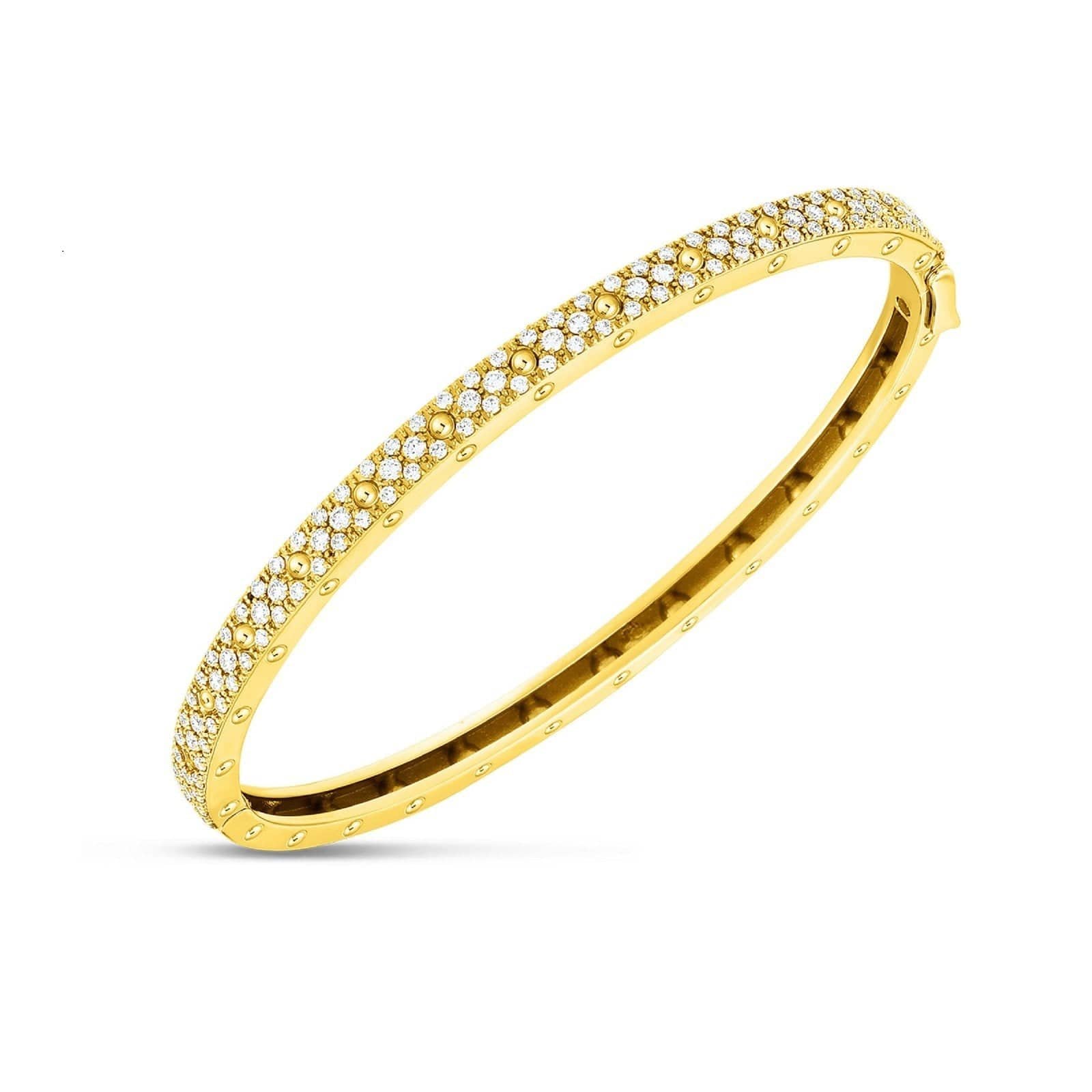 18K Yellow Gold Symphony Diamond Bangle Bracelet