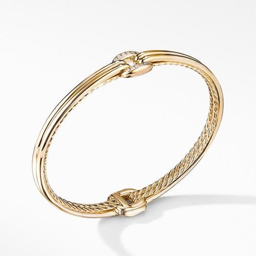 Thoroughbred® Center Link Bracelet in 18K Yellow Gold with Diamonds