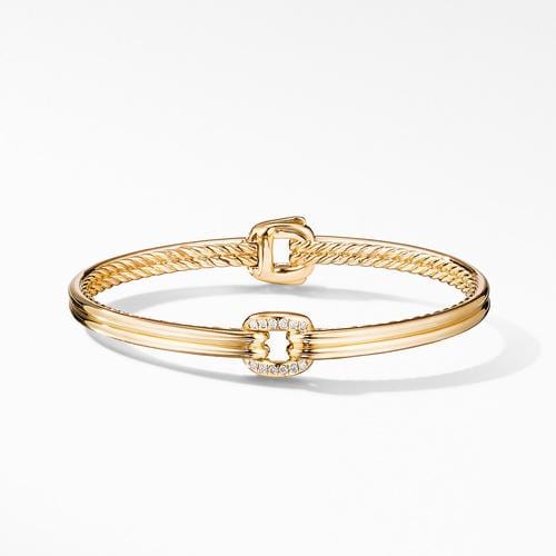 Thoroughbred® Center Link Bracelet in 18K Yellow Gold with Diamonds