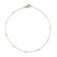 14K Yellow Gold Diamond Bezel Station Bracelet
