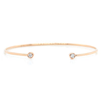 14K Rose Gold Diamond Thin Cuff Bracelet