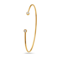 14K Yellow Gold Diamond End Cuff Bracelet
