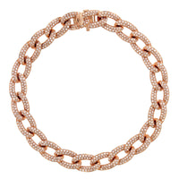 14K Rose Gold Diamond Pave Link Bracelet