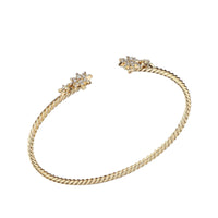 Petite Starburst Open Cable Bracelet in 18K Yellow Gold with Pavé Diamonds