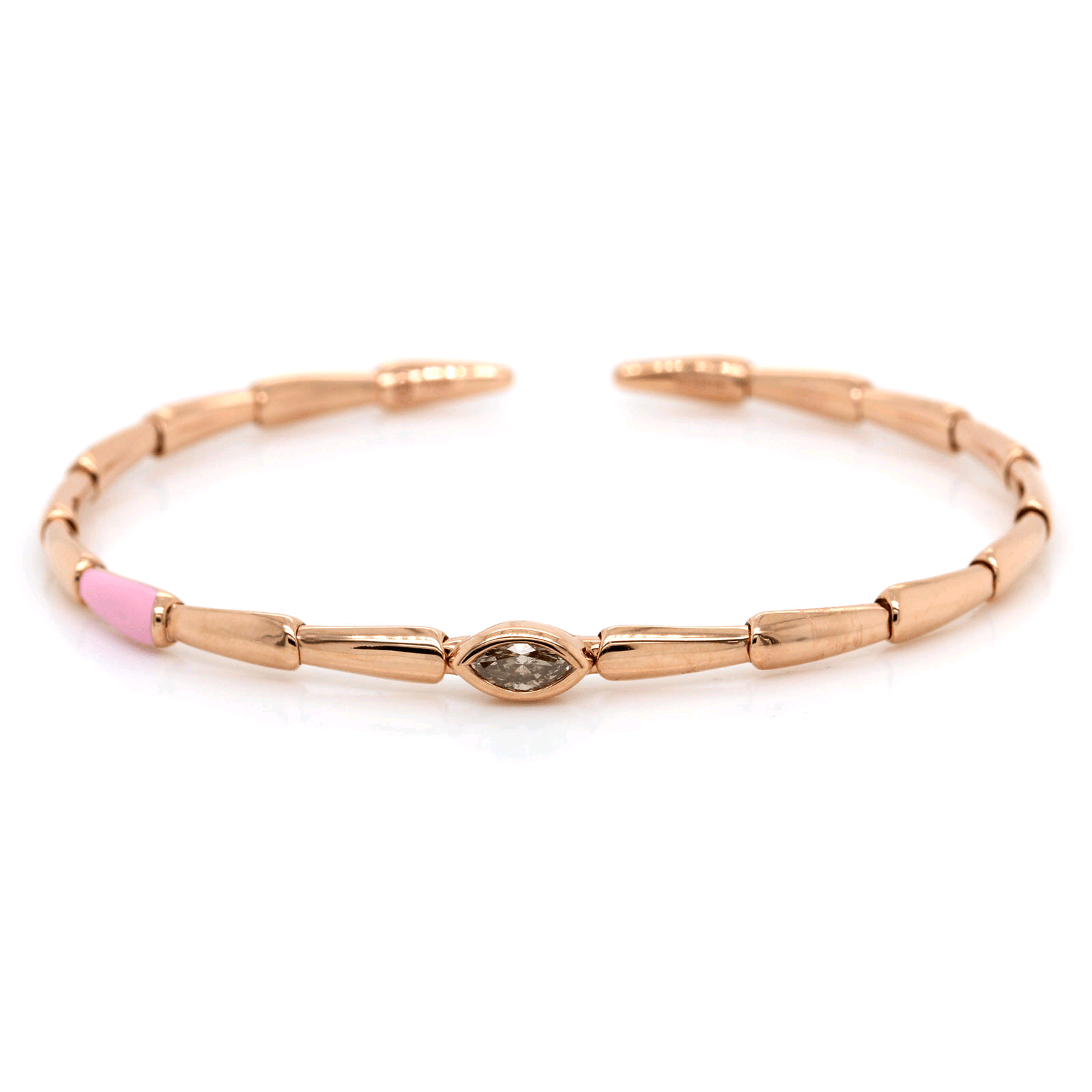 18K Rose Gold Brown Diamond Cuff