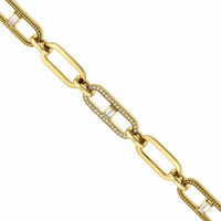 Penny Preville 18K Yellow Gold Flat Link Diamond Bracelet