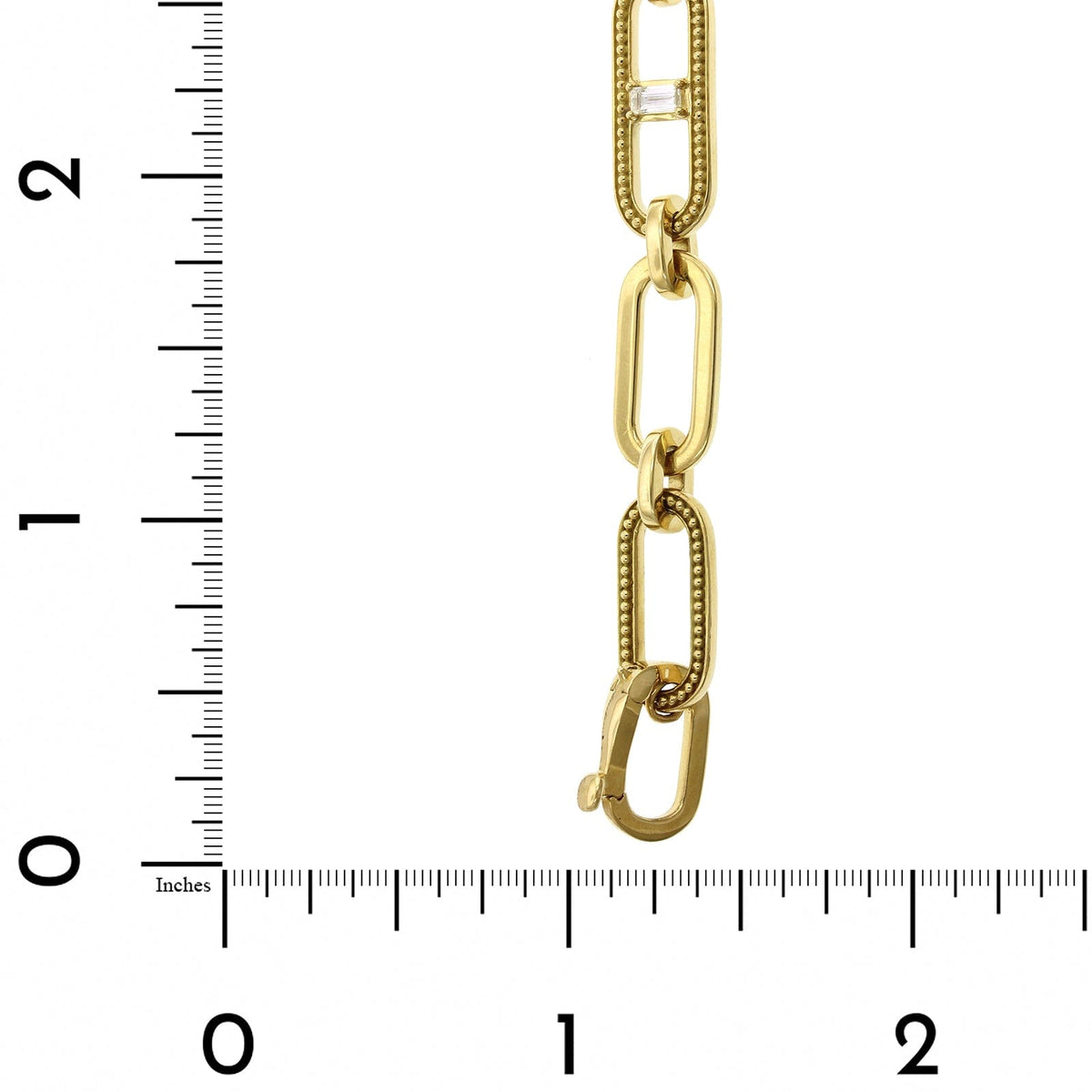 Penny Preville 18K Yellow Gold Flat Link Diamond Bracelet
