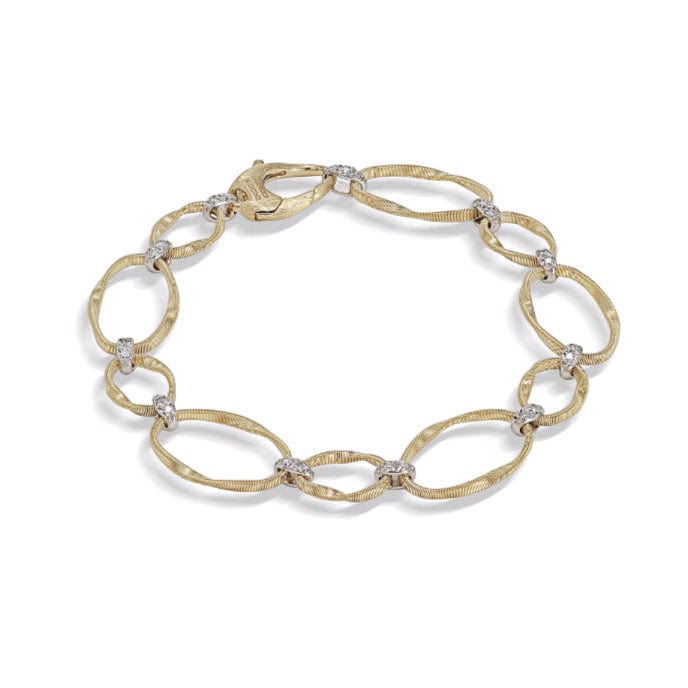 Marco Bicego Marrakech Onde 18k yellow and White Gold Flat Link Diamond Bracelet