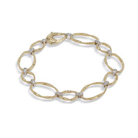 Marco Bicego Marrakech Onde 18k yellow and White Gold Flat Link Diamond Bracelet