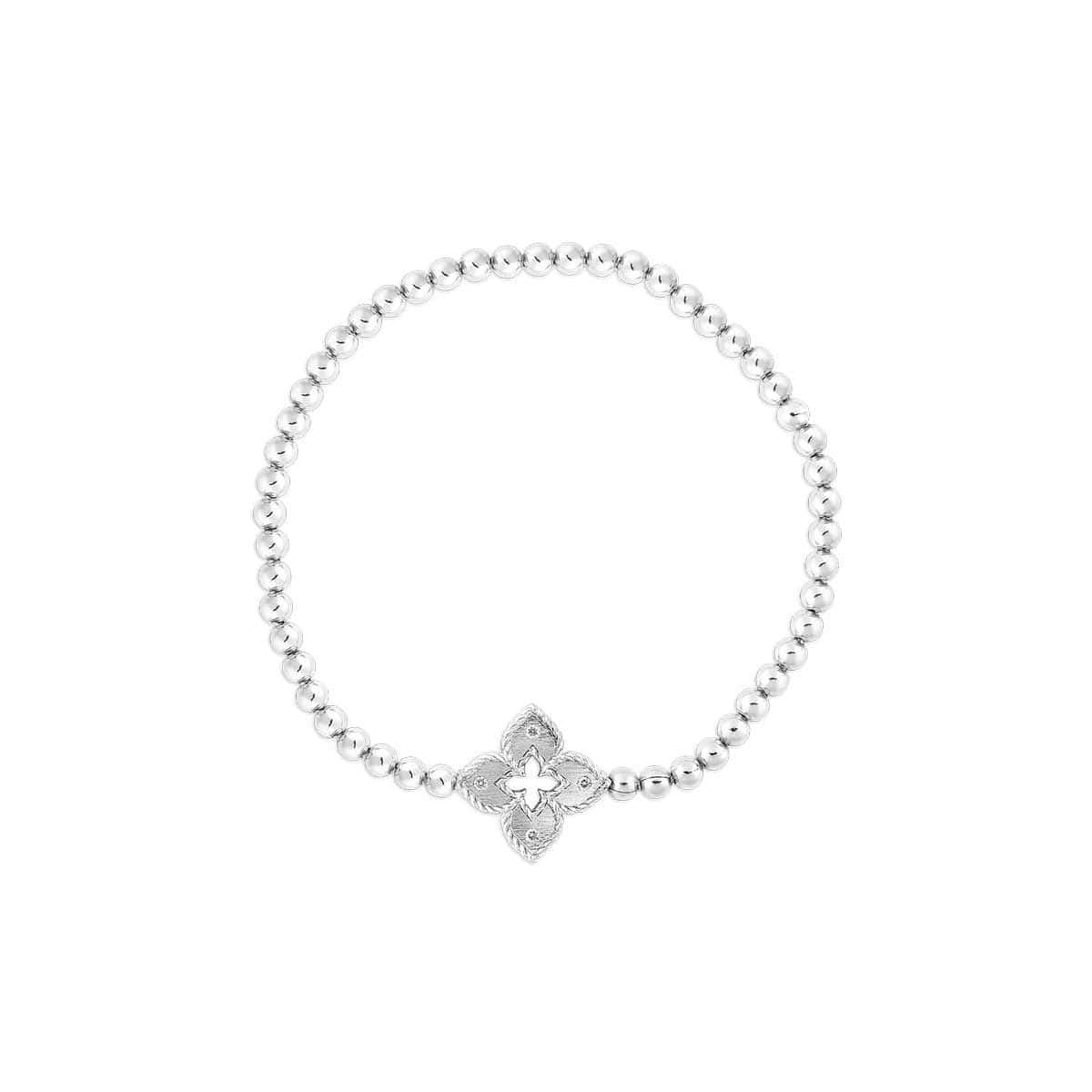 18K White Gold Venetian Bead Bracelet