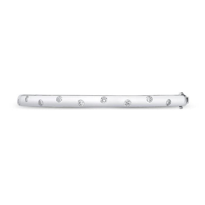 18K White Gold Gypsy Diamond Bangle