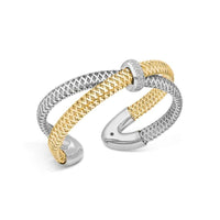 Roberto Coin 18K Two-Tone Primavera Diamond Bangle