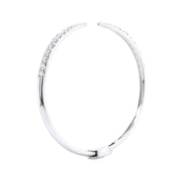 14K White Gold Diamond Claw Cuff Bangle