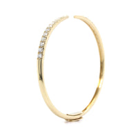 14K Yellow Gold Diamond Claw Cuff Bangle